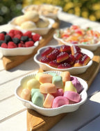 ACR Bianco Perla Porcelain Serving Tray / Tea Saucers 6 Pieces