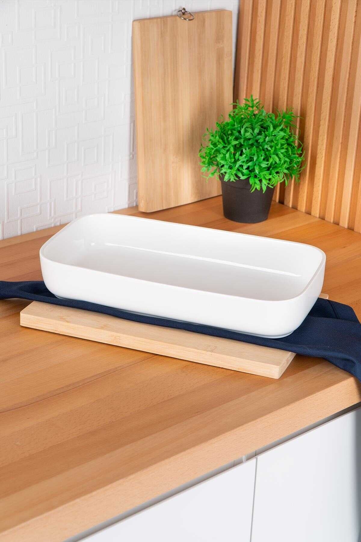 ACR Bianco Perla Rectangular Bowl - 35.5cm
