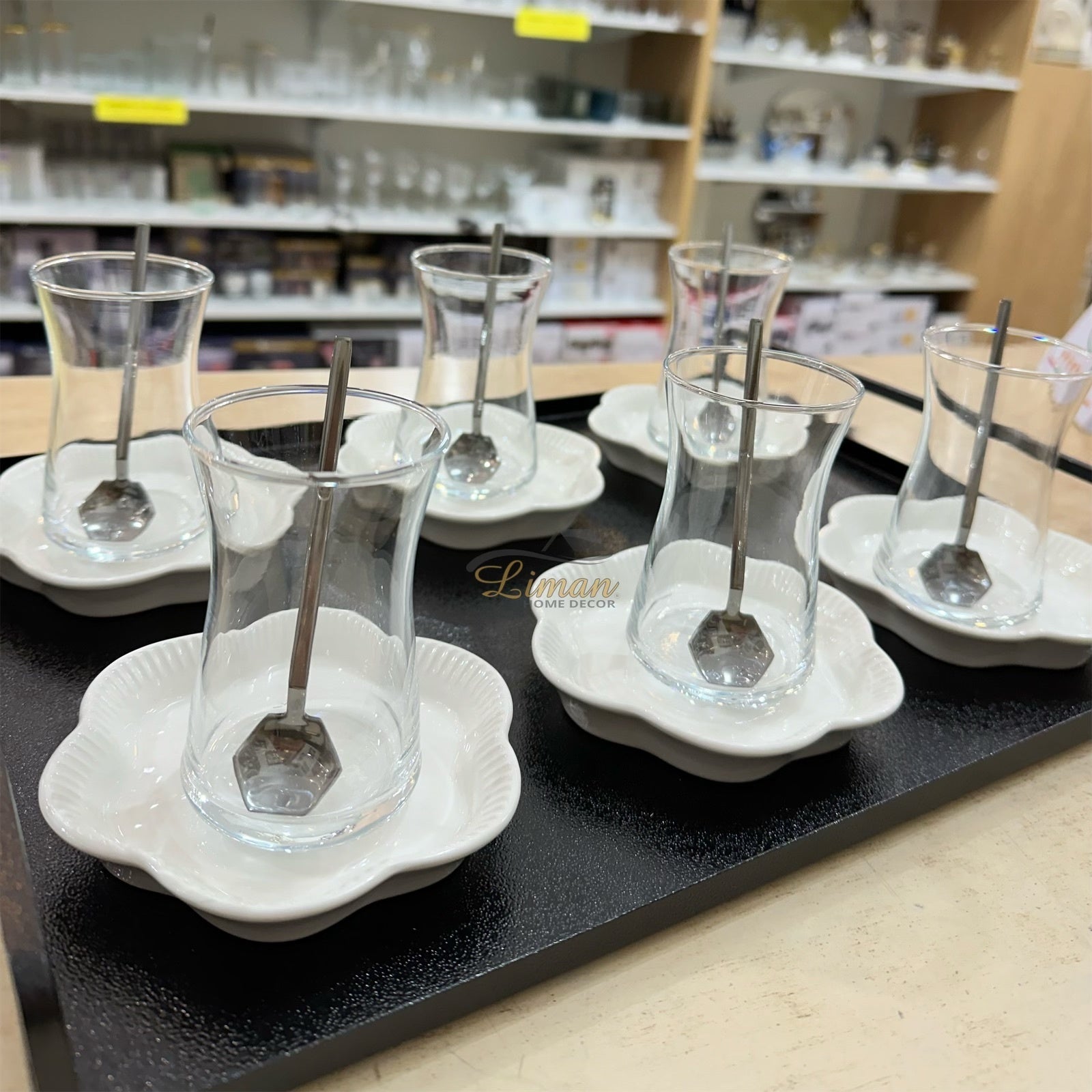 ACR Bianco Perla Tea Set 18 Piece | 6 Person Black