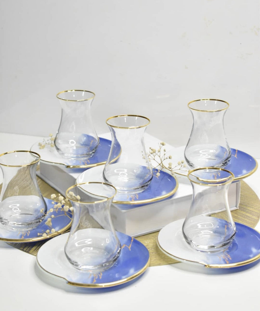 ACR Bianco Tea Set 12 Piece | 6 Person Blue