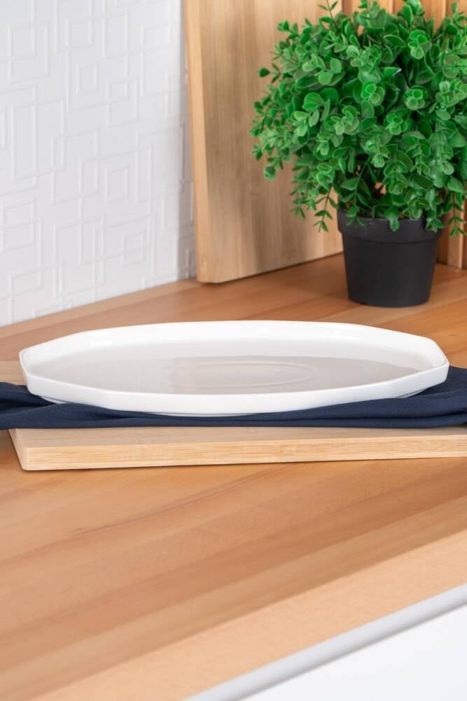 ACR Hexagon Art Oval Serving Plate - 32 cm