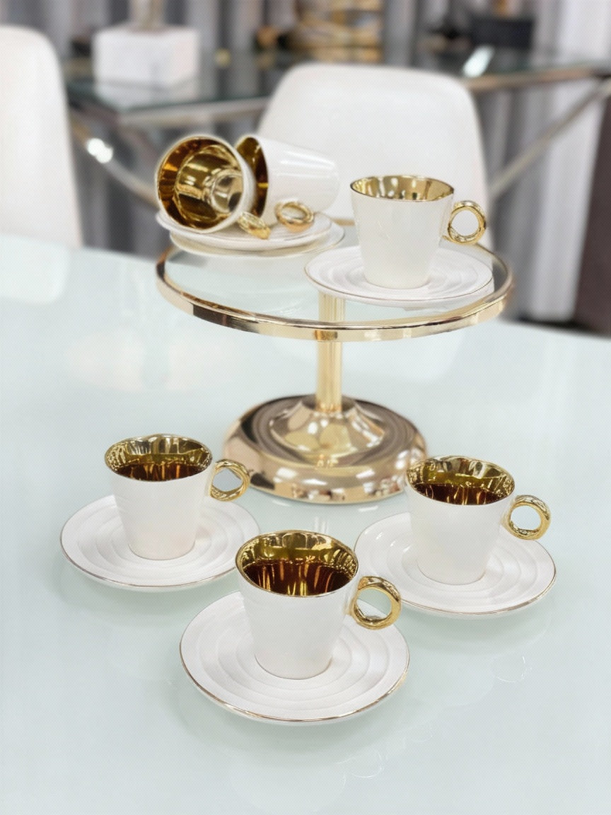 ACR Leonie Espresso Set 12 Piece | 6 Person White