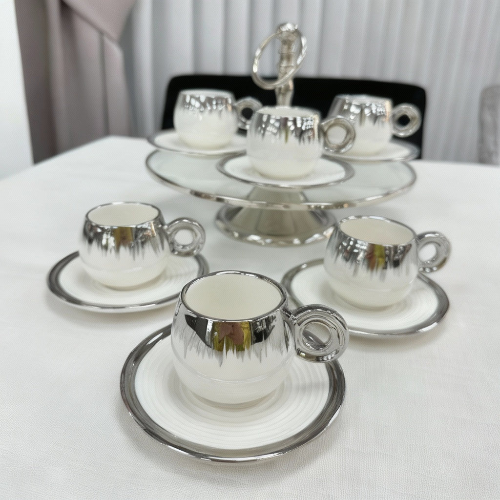 ACR Venus Espresso Set 12 Piece | 6 Person Silver