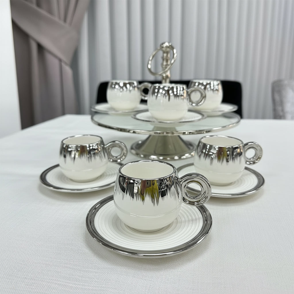 ACR Venus Espresso Set 12 Piece | 6 Person Silver
