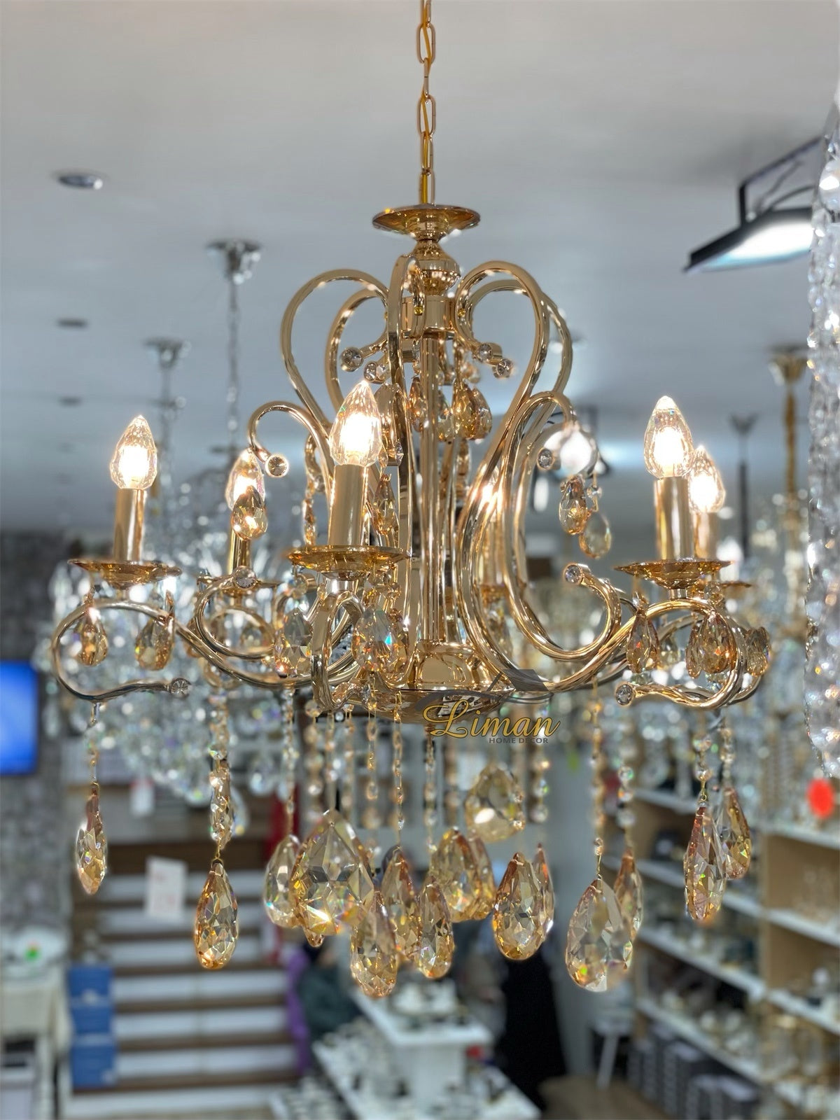 6-ARM GOLD CHANDELIER 13055-6