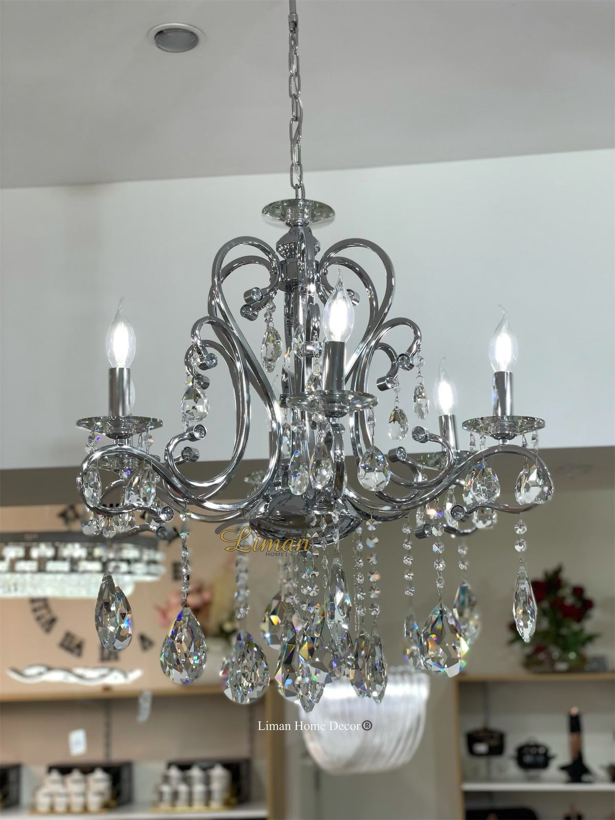 6-ARM SILVER CHANDELIER 13055-6