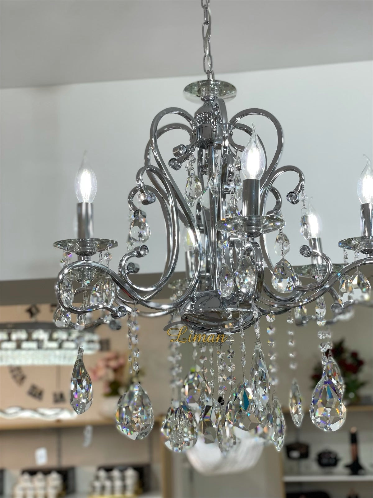 6-ARM SILVER CHANDELIER 13055-6