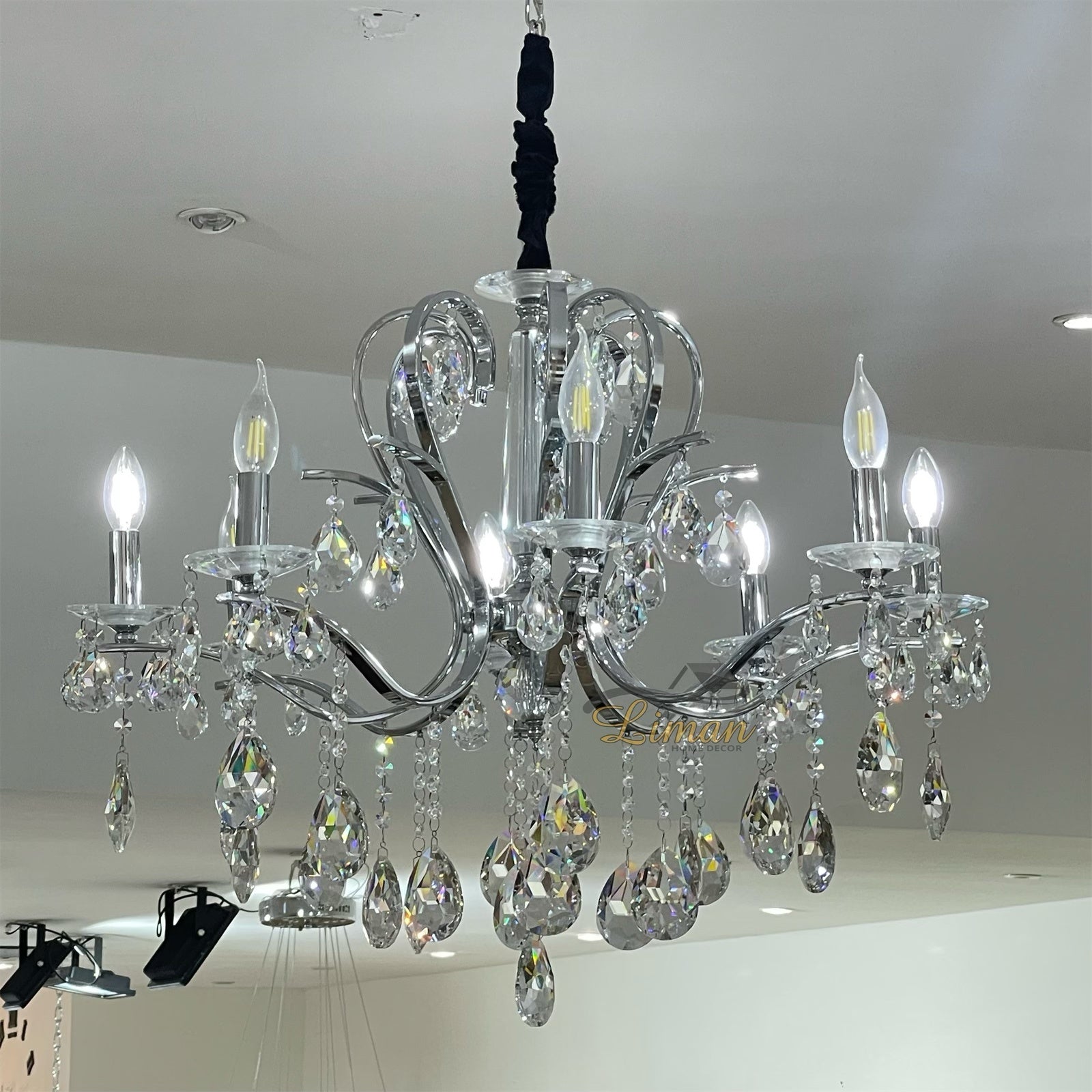 6-ARM SILVER CHANDELIER 5501-6