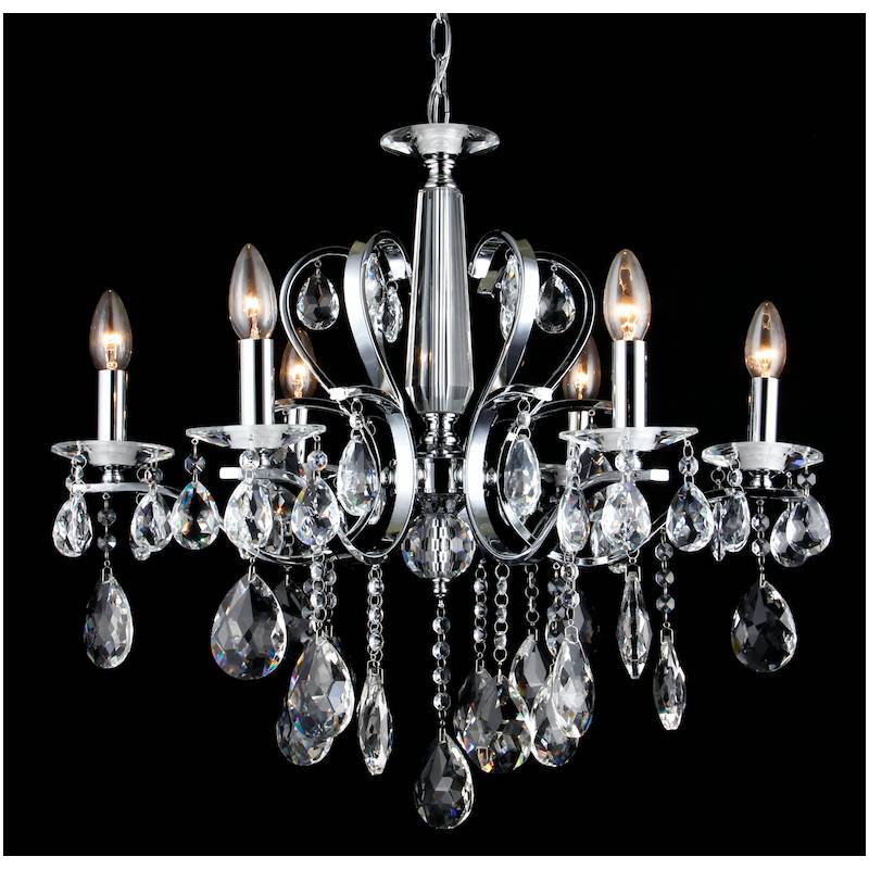 6-ARM SILVER CHANDELIER 5501-6