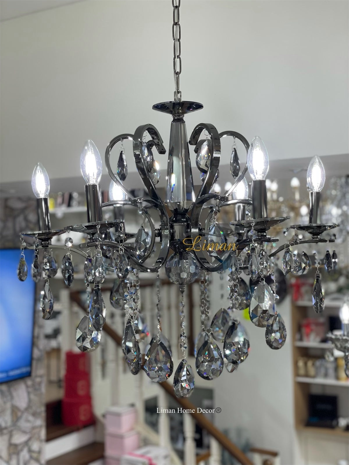6-ARM BLACK CHANDELIER 5501-6