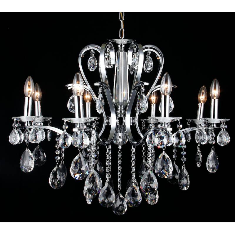 8-ARM SILVER CHANDELIER 5501-8