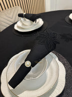 Artemis Tablecloth Set with Server Black 18 Pieces