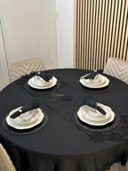 Artemis Tablecloth Set with Server Black 18 Pieces