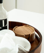 Acacia Lumo Glass Coaster Set | 5 Pieces,Coffee Cup