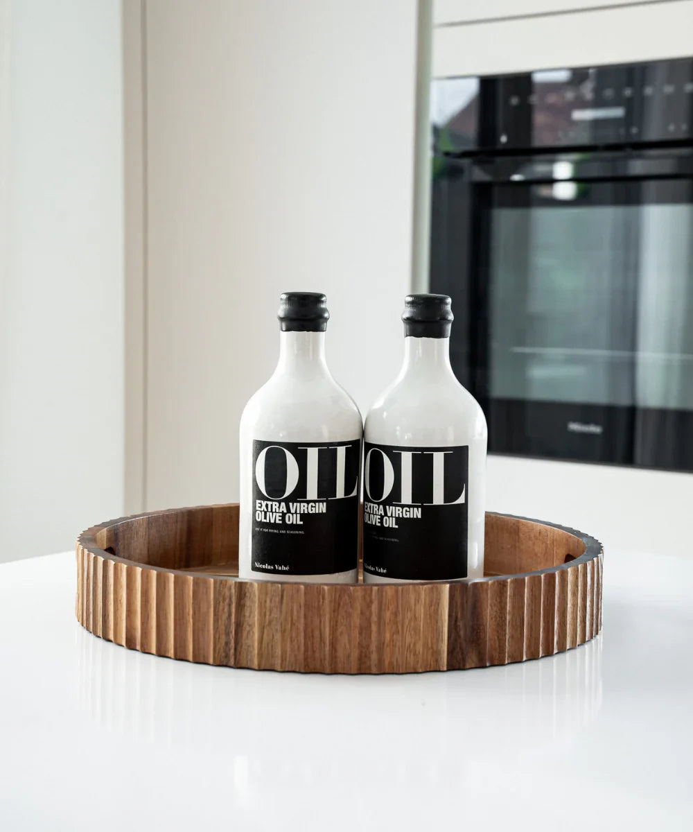 Acacia Stripe Tray | 35.5 CM