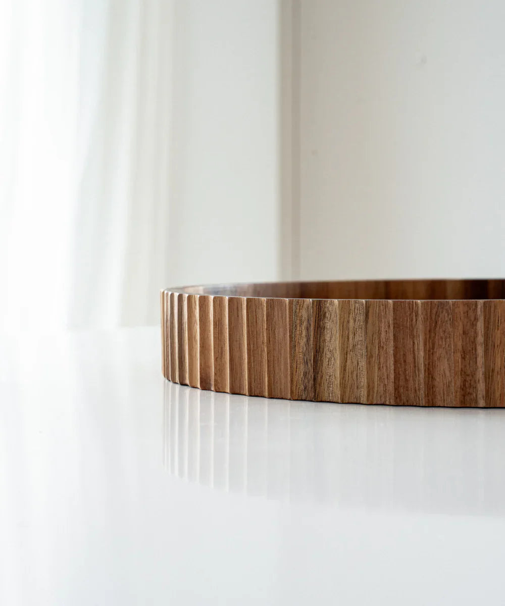 Acacia Stripe Tray | 35.5 CM