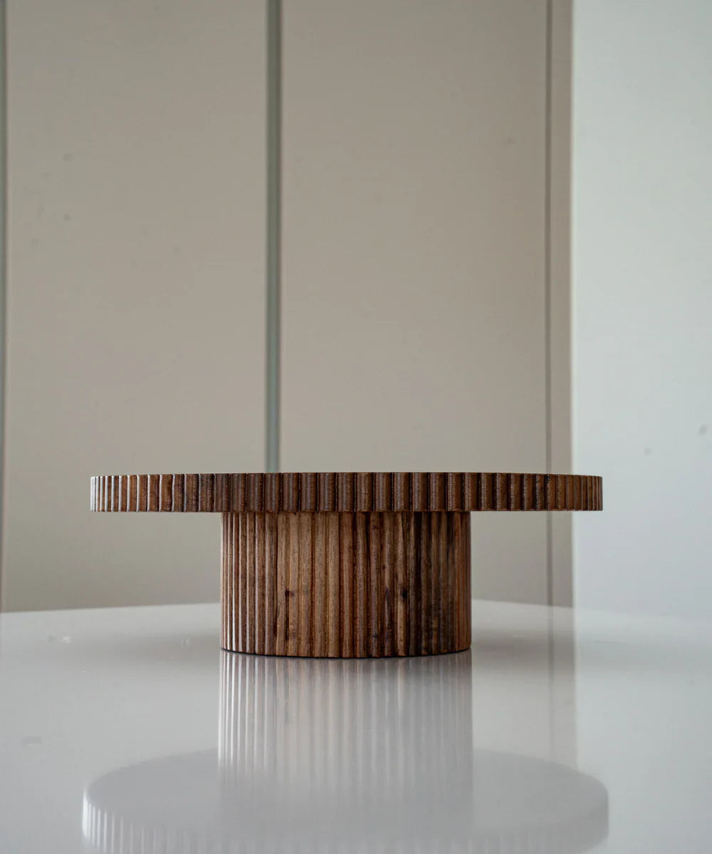 Acacia Stripe Cake Stand | 30 CM