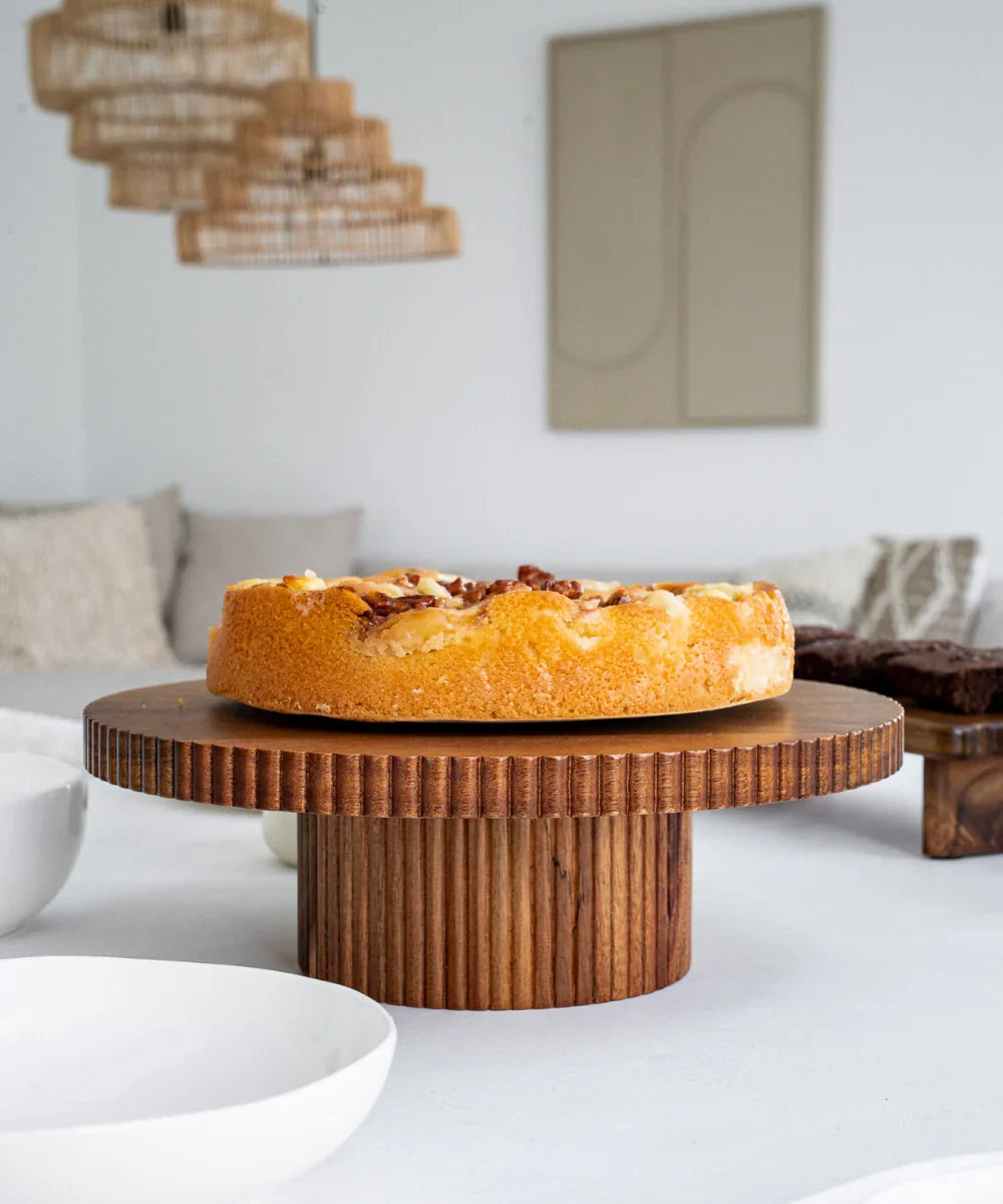 Acacia Stripe Cake Stand | 30 CM